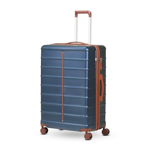 Image of Assembly Odyssey 28 Inch (75cm) Large Check-in Trolley Bag Hard Shell Polycarbonate Suitcase Lightweight with TSA Lock 8 Spinner Wheels Blue