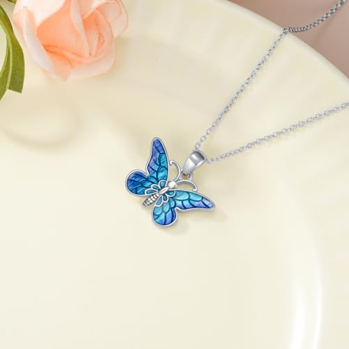Butterfly Necklaces S925 Sterling Silver Butterfly Pendant for Women Present for Wife Girlfriend Mother3