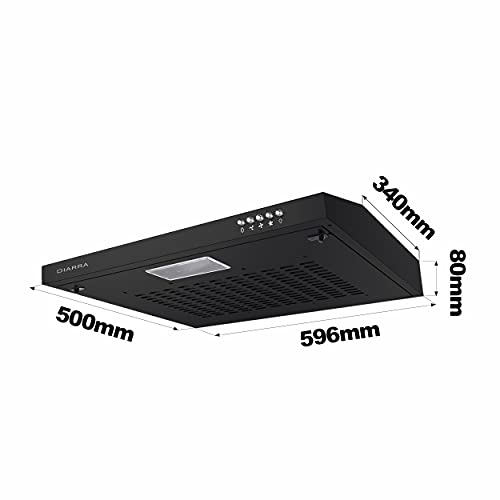 CIARRA CBCB6903 Afzuigkap 60 cm Afzuigkap, Onderbouwkap, Afzuigkap, Muurkap, Energie-Efficiëntieklasse-C Afvoerlucht/recirculatiemodus Drukknopschakelaar - Image 3