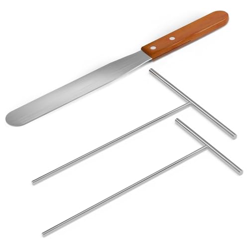 Hipzeepo Kit de 3 Espátulas y Esparcidores de Crepes de Acero Inoxidable: Herramientas Esenciales para Crepes