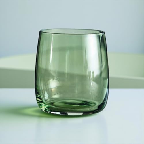 Maison Sucrée Set 6 Bicchieri Tumbler in Vetro Soffiato Art. Solaris – Bicchieri Colorati Artigianali 6 pezzi (Verde)