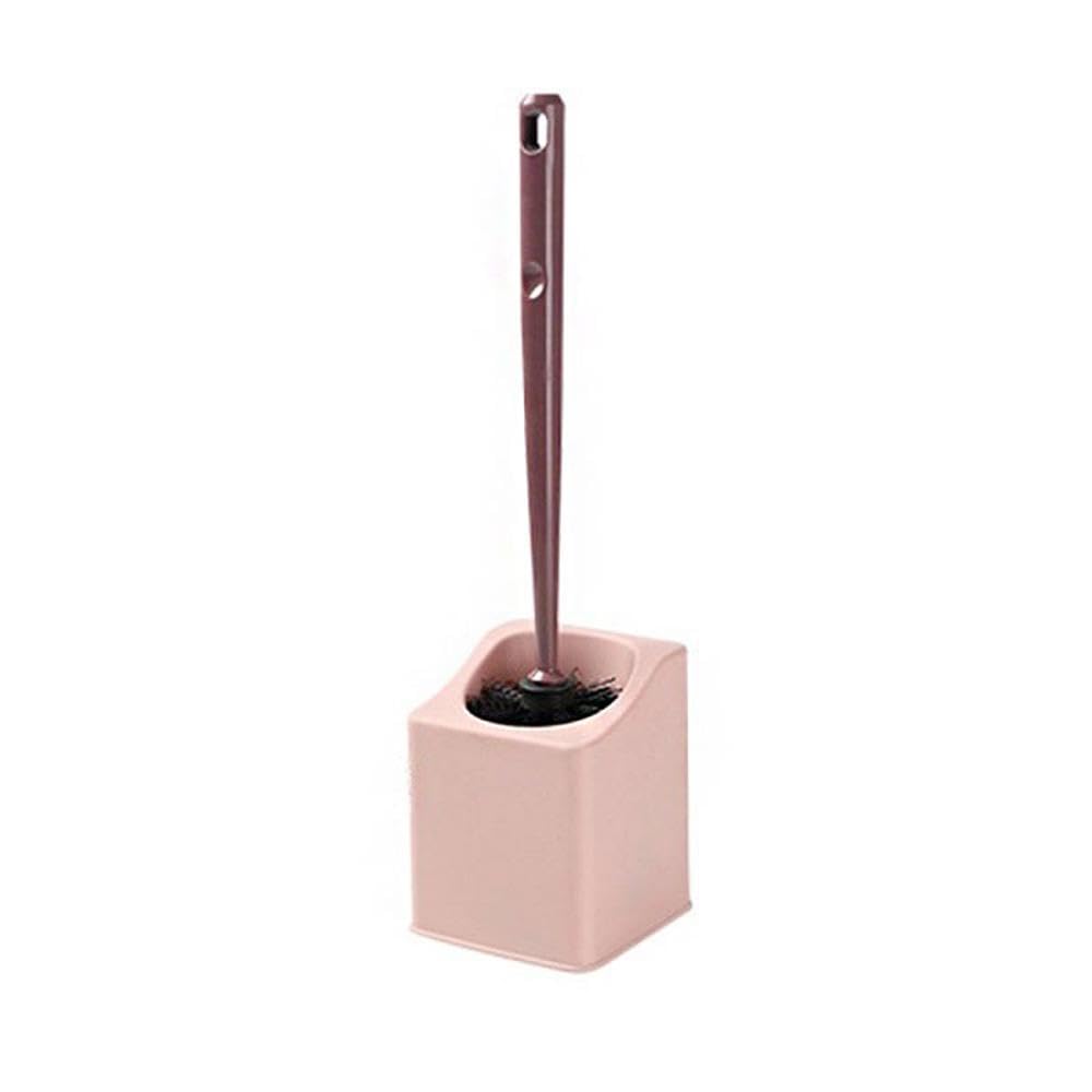 Bathroom Toilet Brush with Holder, Upgraded Long Handle, No Drilling Wall Mounted Cleaning Brush - Pink