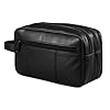 RAS WALLETS Mens Large Genuine Leather Travel Overnight Wash Gym Toiletry Shaving Bag 3520 Black #1