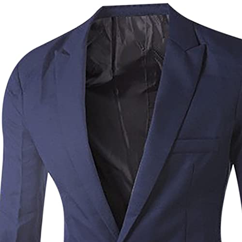 Men's Blazers Slim Fit Business Sport Coat One Button Solid Lightweight Suit Jacket for Wedding Party2