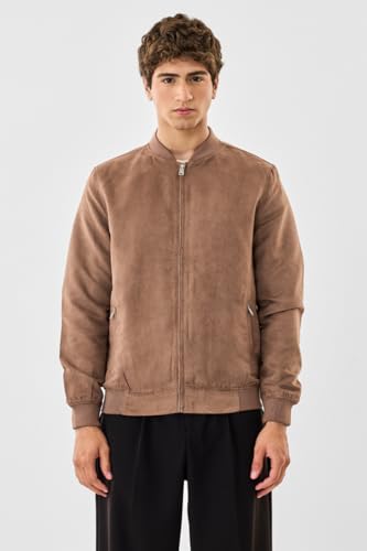 Image of SNITCH Men Casual Jacket | Regular Fit Textured Pattern With Lapel Collar & Full Sleeve | Polyester Blend Zip Closure For Everyday Street Style & Layering