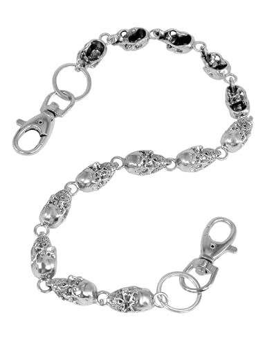 Skull Biker Wallet Chain for Men Women, Gothic Punk Trouser Chain, Heavy Metal Jean Accessories