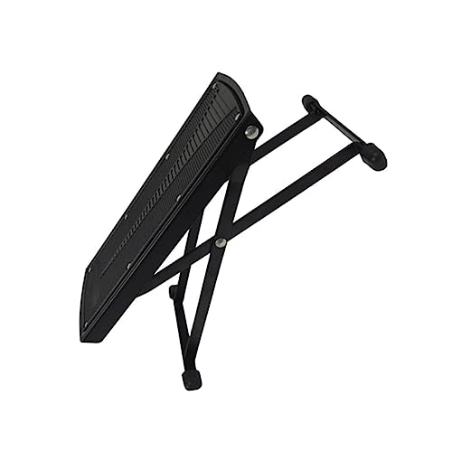 BESTonZON Guitar Footstool Pedal Thickened 6-Position Height Metal Frame Non-Slip End Caps Easy to Assemble