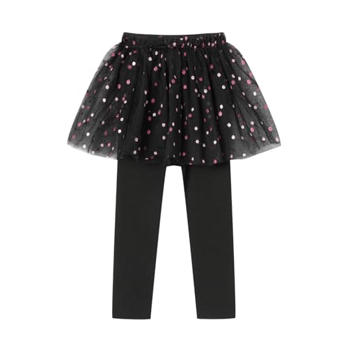 Mud Kingdom Little Girls Footless Leggings Pants with Lace Ruffle Tutu Skirt