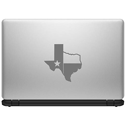 Image of TX Flag Shaped Like Texas [Pick Color] Vinyl Transfer Sticker for Laptop /Car /Truck /Window /Bumper (3 inch x 3 inch, Gray)