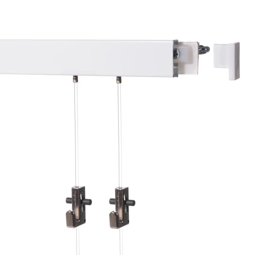 2 Meter (1 x 2m) SOFT-RAIL Bilderschienen Set COMFORT (M) Weiß beschichtet versch. Längen und Farben