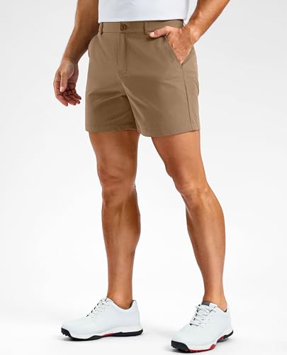 Image of Soothfeel Men's Casual Shorts 5 /7 /9 Inch Golf Dress Shorts for Men Flat Front Work Lightweight Quick Dry with 4 Pockets