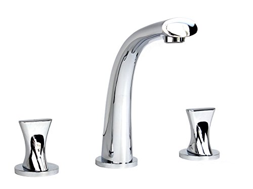 ARIEL WS-PC Twist-Style Polished Chrome Brass Widespread 3-Hole Bathroom Faucet