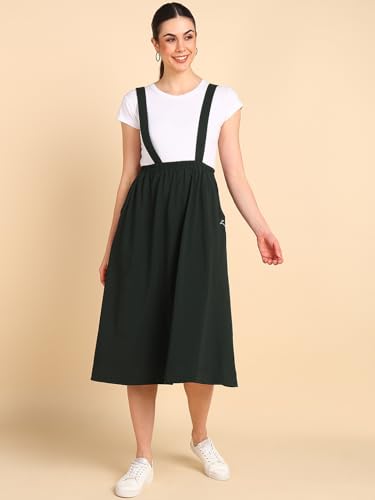 Image of ZELENA Maternity Jersey Skirt for Women with Pockets | 100% Soft Cotton Pregnancy & Postpartum Skirt | Stretchable Maternity Skirt with Detachable Strap for Mothers