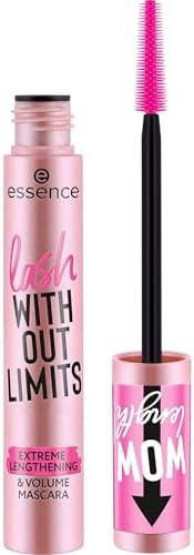 Essence Cosmetics MÁSCARA WITHOUT LIMITS EXTREME LENGTHENING & VOLUME, de larga duración, dar volumen, Ultranegro, alargar, 13 ml