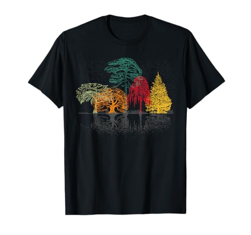 Bosque Reflejo Montaña Árboles Lago Naturaleza Camiseta