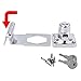 BANGSHOU 90 Degrees Keyed Door Lock Hasp Latch,Twist Knob Keyed Locking Hasp,3 Inch Zinc AlloyTwist Knob Keyed Lock Hasp for Small Doors,Cabinets, Desks (Silver)