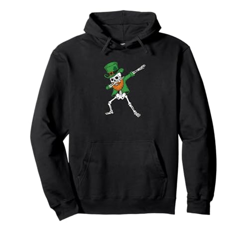 Dabbing Leprechaun Squelette St Patrick Day 2025 Drôle Sweat à Capuche