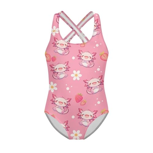 Image of Girls One Piece Swimsuit Teens Cross Back Summer Beach Wear for 5-14Y