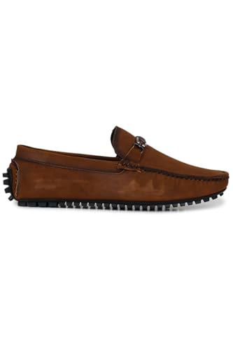 Image of OCIO Shoes Men's Driving Loafers OS1135 - Slip-On Leather Moccasins with Rubber Sole & Round Toe