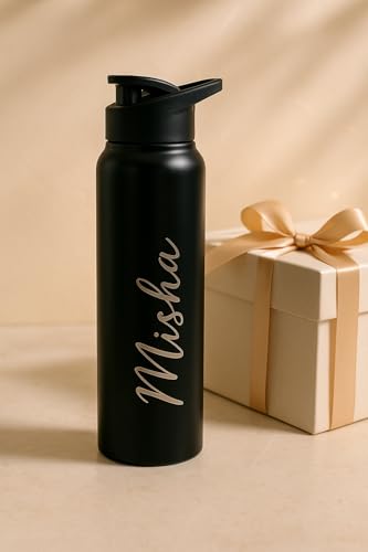Image of SKI Sprint Stainless Steel Sipper Water Bottle with Laser Print, for School, Office, Gym, Home, Travel | Adults &Teens | 950 ML, Leakproof, Rust free Personalised