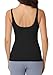 Foucome Nursing Tank Tops for Breastfeeding Comfort Stretch Nursing Cami Shirts with Built in Bra Black M