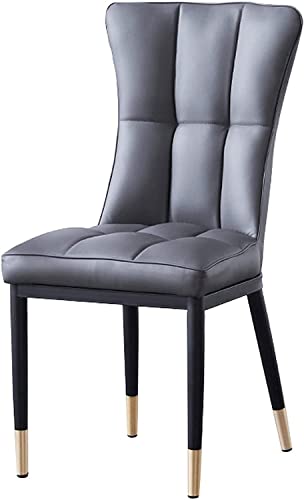 Sillas de comedor tapizadas de cuero mate modernas de mediados de siglo, sillas laterales con patas de metal para cocina, comedor, dormitorio, muebles elegantes de sala de estar