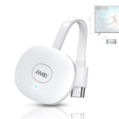 Image of 4K Wireless HDMI Display Dongle Adapter 1080P, WiFi Casting Movies, Shows Receiver for i-Phone, i-Pad, iOS, Android, Tablet, Laptop, Windows to HDTV /Monitor /Projector, Support Miracast Air Play, White