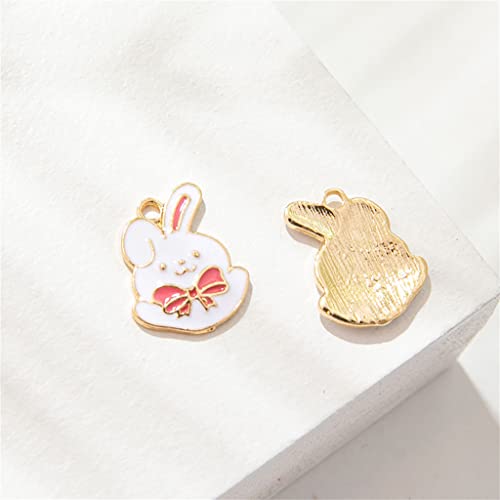 12 Pieces Cute Rabbit Jewelry Making Charms, Diy Easter Bunny Charm Pendant With Hole For Necklace Bracelet Earring Keychain Decoration Accessories For Women Girl For Easter Festival Gift #TOP2