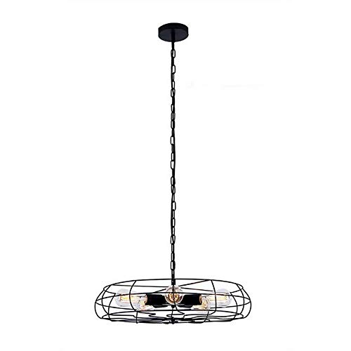 Ventilateur de plafond industriel cage 5 lumières lustre rétro pour salon et bar 50cm