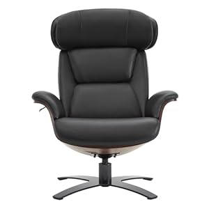 Chitagenuineleatherrecliningswivelchairwithadjustableheadrestandottomanforlivingroomblack Urban Country Home Decor Chita genuine leather reclining swivel chair with adjustable headrest and ottoman for living room black urban country home decor