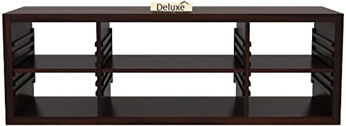 Image of AADITYA WOODS Sheesham Wood TV Stand with Door & Shelf Storage for Living Room Home Entertainment Unit Center Console TV Table Wooden Tv Cabinet| Drak Chocolate Finish-u22