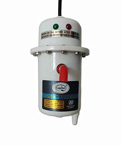Image of CAPITAL Instant Water Geyser 1 L Portable water heater, Made of First Class ABS Plastic with 1 Year Warranty, For Home, Office, Restaurant etc (White)