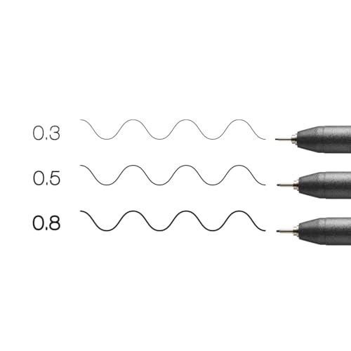 COPIC Multiliner Set, Black, 3 Fineliner in verschiedenen Strichstärken, Zeichen Stifte mit einer feinen Spitze und wasserbeständiger Pigmenttinte