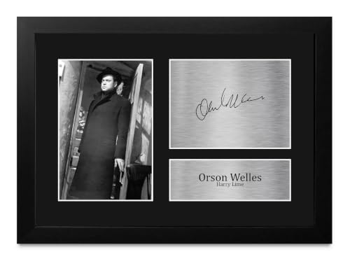 Regalo para fans de Orson Welles El Tercer Hombre foto enmarcada de colección A4