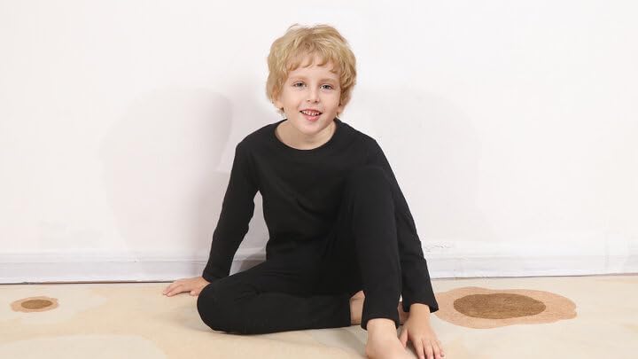 Huata 2 Packs Boys Girls T-Shirt Long Sleeve Crewneck Tee - Image 3