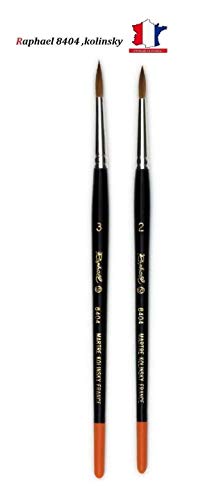 ESPACE BEAUX ARTS Raphael Series 8404 Brush, Pincel de Arena roja kolinsky, Juego de 2 Piezas, tamaño 2 . 3. (Raphael France)