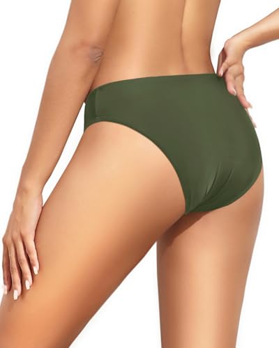Image of Women Bikini Bottom Full Coverage Bathing Suit Bottoms Swimsuit Bottom | Low Waist Design, Side Strap Cutout, Full Rear Coverage, Secure Fit, Soft Breathable Fabric
