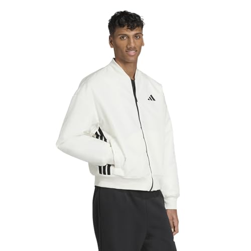 adidas Men's Stadium 3-Stripes Waxed Woven Bomber3