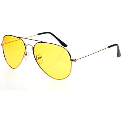 Wonzone Mens Night View Night Vision Polarized Glasses Driver's Yellow UV400 Driving Sunglasses Goggles (Golden25) Cover