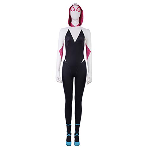 SEYE1u00b0 Medias de SpiderGwen para Mujer, Traje de Cosplay de Anime Spide-rman, Mono