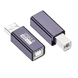 xiwai USB 2.0 B Type メス - Type-A & Type-B オスアダプター 2個パック プリンタースキャナーディスク用 延長コネクタ, パープルタイプA+Type-B。