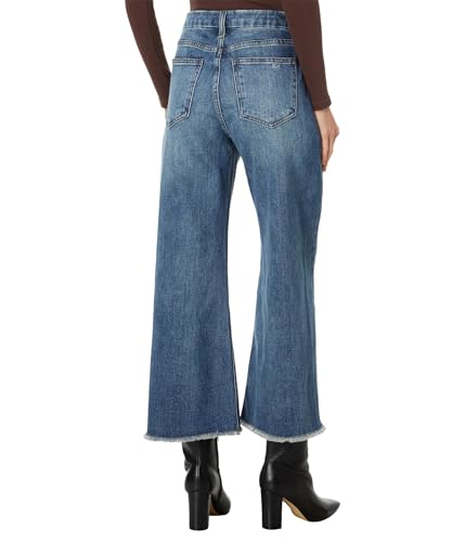 KUT from the Kloth Women's Petite Meg High-Rise Fab Ab Wide Leg Back Forward Raw Hem in Reliance2