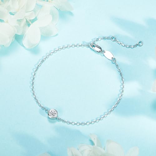 Moissanite Tennis Bracelet, Lab Created Diamond Bracelet, 925 Sterling Silver Bracelets for Women, Jewelry Gift for Women Mom Her, GRA Certified3