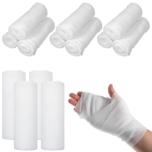 24 rollos de vendas de gasa suaves envueltas individualmente de 10 cm x 4.5 m, gasa transpirable para tratar heridas y suministros de primeros auxilios miniatura 1