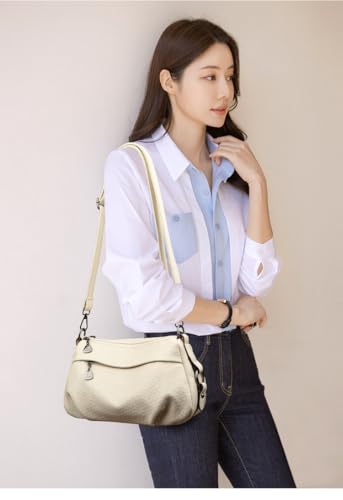 Bolso bandolera de cuero para mujer, bolso cruzado de hombro y mano miniatura 3