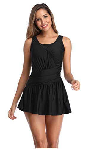 BIMEI Women's One-Piece Mastectomy Swimsuit Pocketed Swimwear for Silicone Fake Breast Form 909