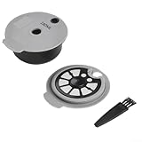 Cápsula de café para Bosch para máquinas compatibles con Tassimo, diseño reutilizable con accesorios que incluyen taza de cápsula, tapas de 60 ml y 180 ml, cuchara y cepillo