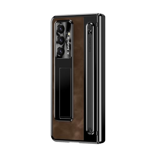 Étui Samsung Galaxy Z Fold 7 marron idéal pour le bureau avec support vidéo