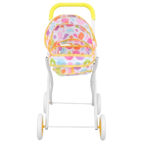 Cochecito de muñeca plegable con asa de poliéster y ABS para niñas