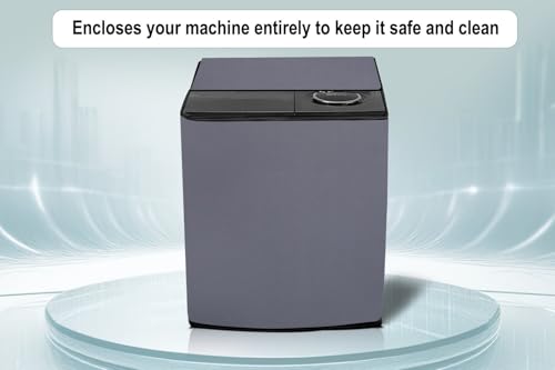 Image of Stylista Polyester Washing Machine Cover Compatible for Godrej 8 KG Semi-Automatic Top Loading WSEDGEULTS805.0DB2MCSGR, Grey